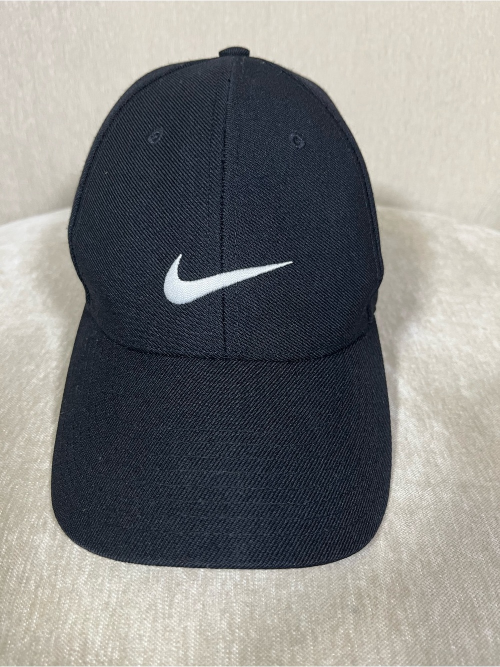Nike Black Cap with White Swoosh Logo